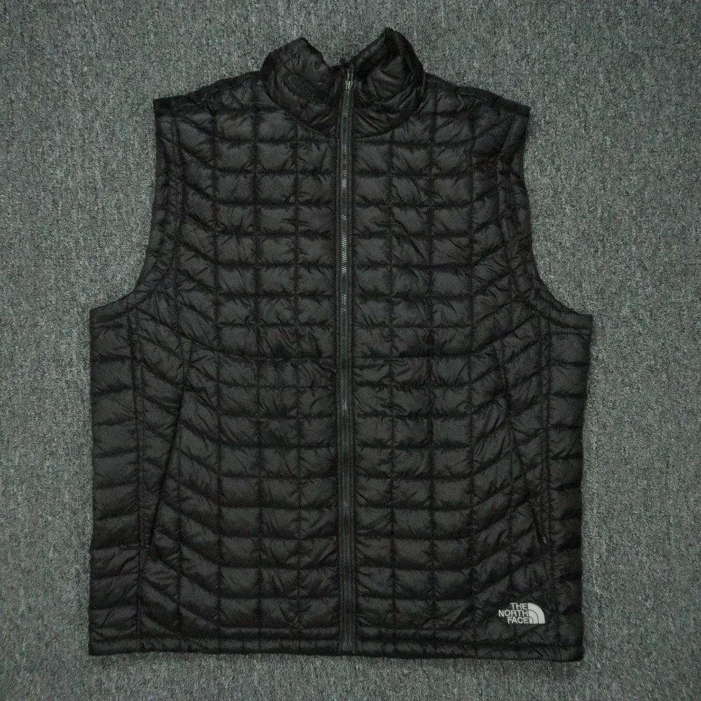 The North Face Vest Mens Extra Large Black Thermoball Full Zip Pockets Puffer XL